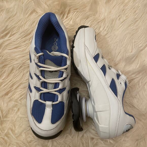 Z-Coil Freedom Classic Coil White Blue Leather Mesh Walking Shoes | 8 MSRP $260 - Picture 9 of 9